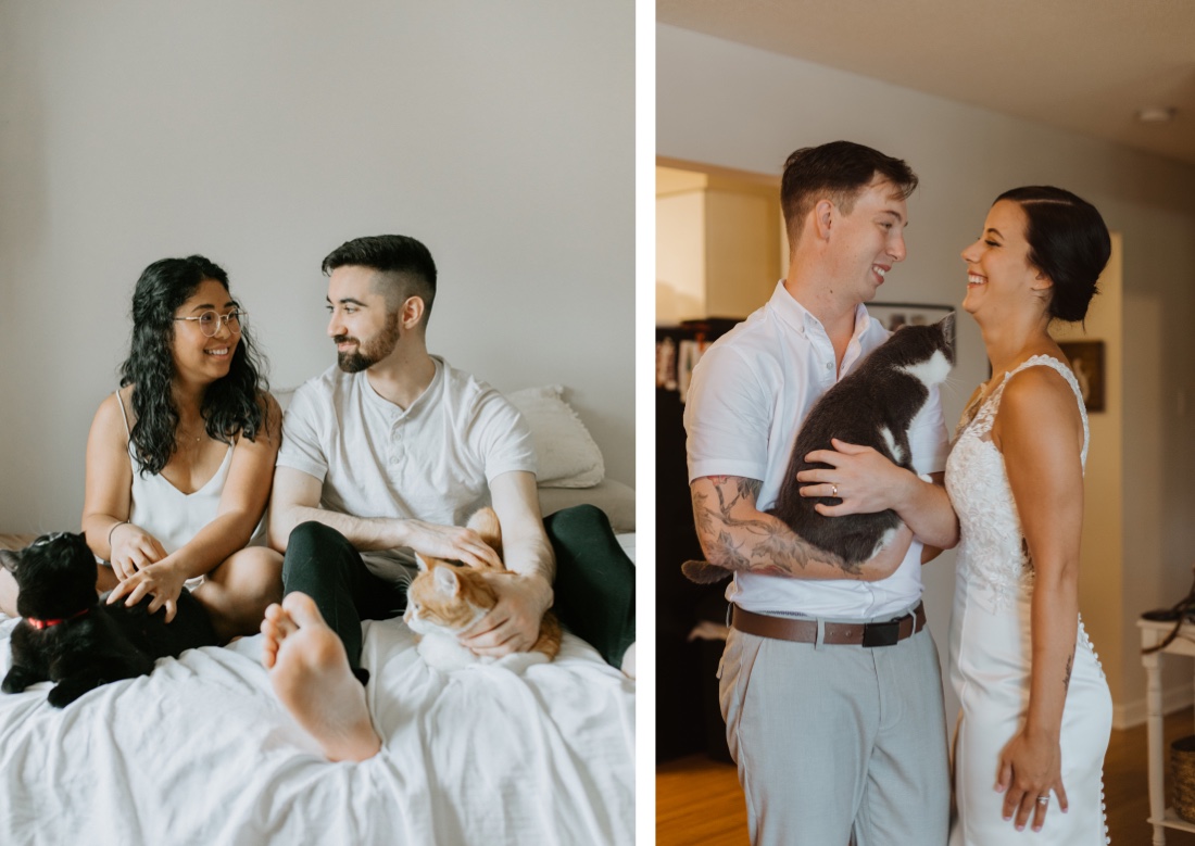 engagement photo with your pet cat and dog